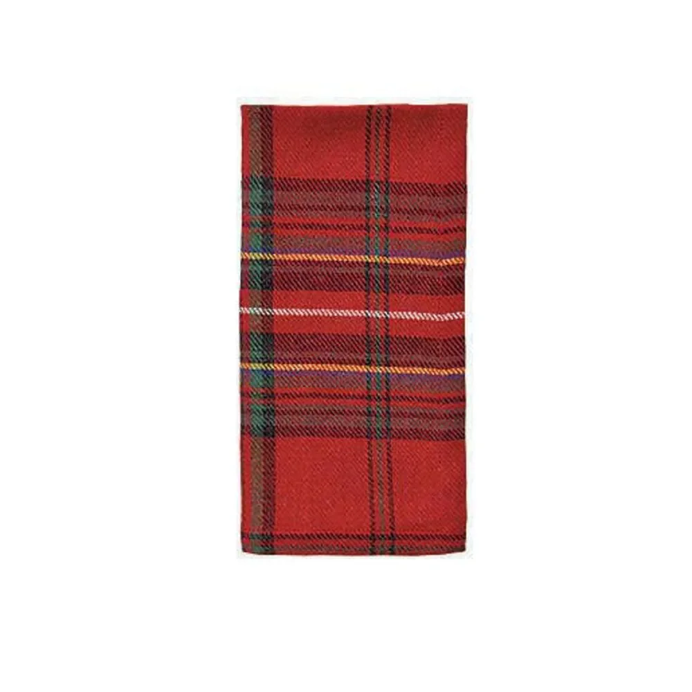 Christmas Red Plaid Fabric Napkins Country Cabin Lodge Cotton Poly Set of 4
